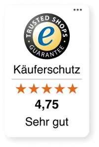 Trustbadge mit Gütesiegel und Kundenbewertungen